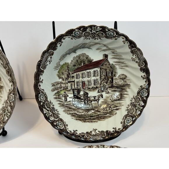 Johnson Brothers Heritage Hall Cereal Bowls Soup Pennsylvania Fieldstone 4 Set - Picture 3 of 10